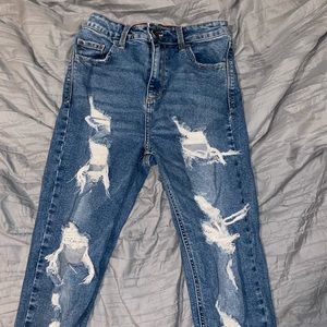 distressed mom jeans